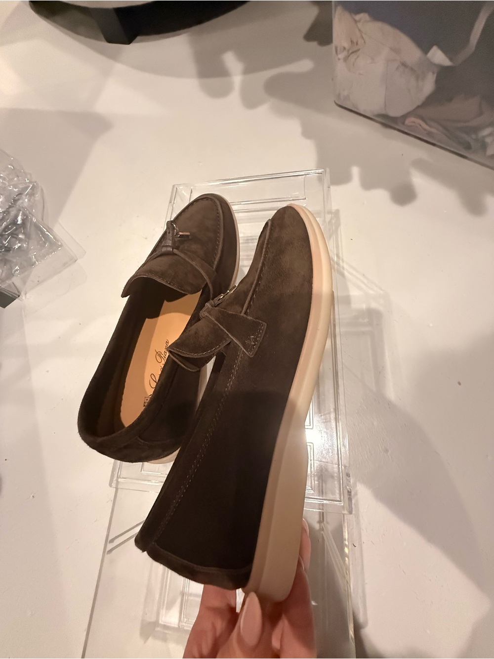 Loro Piana Dark Brown Suede Bit Loafers - Picture 3 of 4